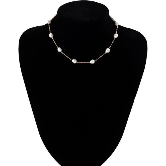 🆕 Women Gold Pearl Choker Necklace Trendy Chain Layered Birthday Jewelry Gifts - Picture 5 of 7